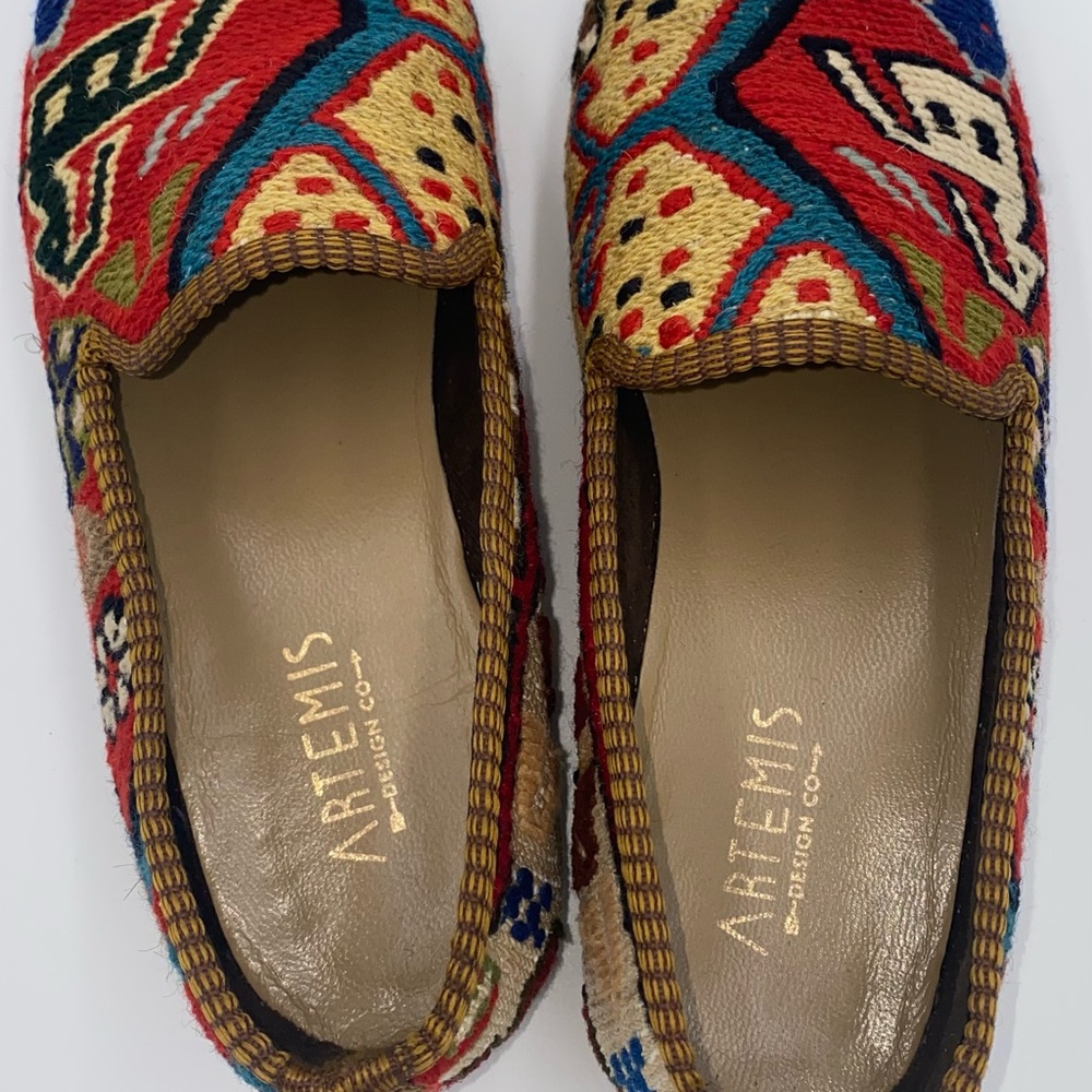 Artemis Mens Kilim Wool Tapestry Slip On Smoking Shoes Driving Loafers 44   HH09 - Picture 7 of 10